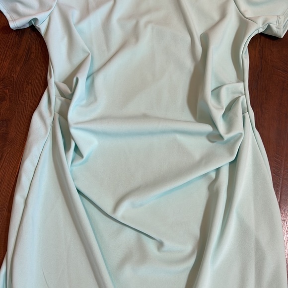 NWT My Bump Sabrina Midi Ruched Bodycon Dress. Light blue. Size Large. NWT - Picture 2 of 6